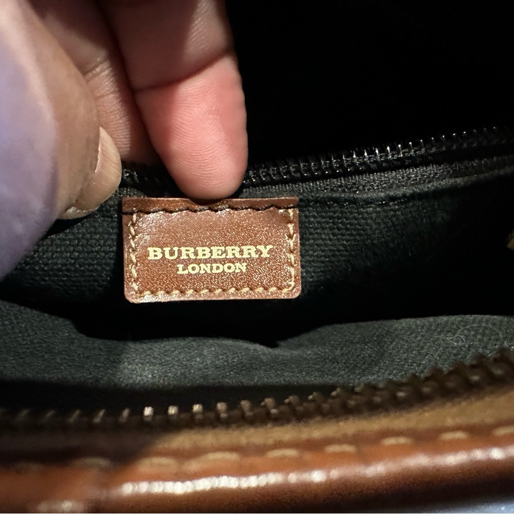 Burberry Tan and Brown Checkered Bag - Picture 6 of 14